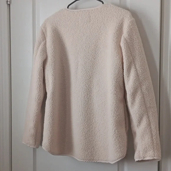 Old Navy Cream Teddy Jacket Plush Relaxed Fit - Picture 4 of 4